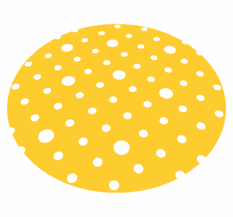 Tapis vinyle jaune à pois blancs - TenStickers