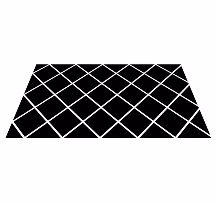 Tapis vinyle noir lignes géométriques modernes - TenStickers