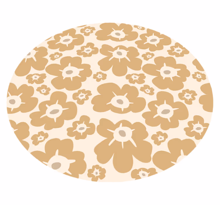Tapis vinyle fleurs et plantes coquelicots beiges - TenStickers