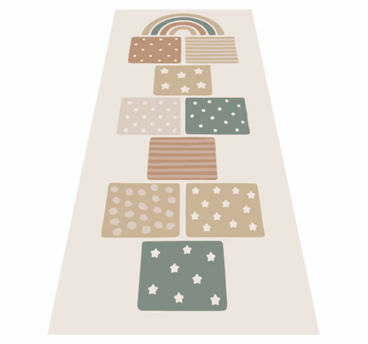 Tapis vinyle autres tapis jeu de marelle beige - TenStickers
