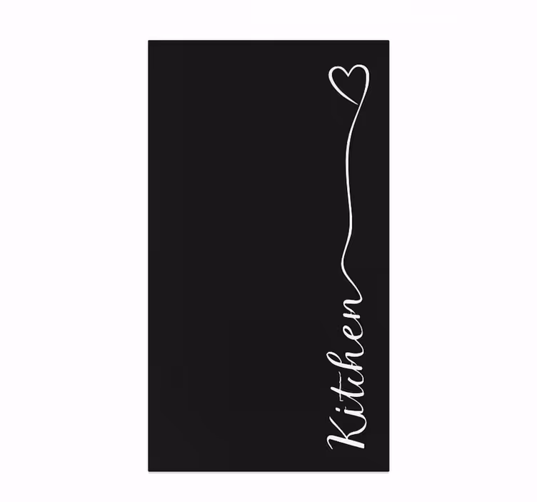 Tapis vinyle cuisine lettre cursive en forme de cœur - TenStickers