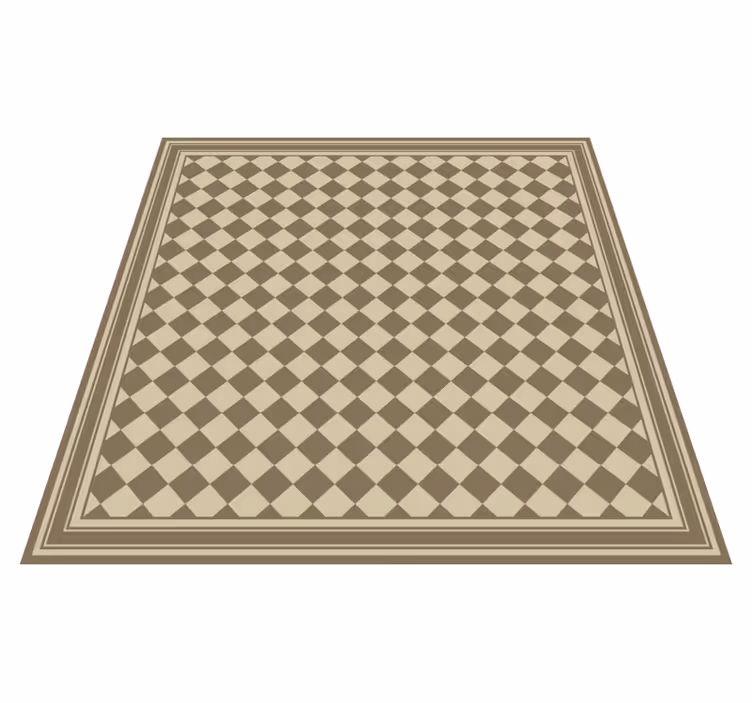 Tapis vinyle salle a manger grille de diamant marron - TenStickers