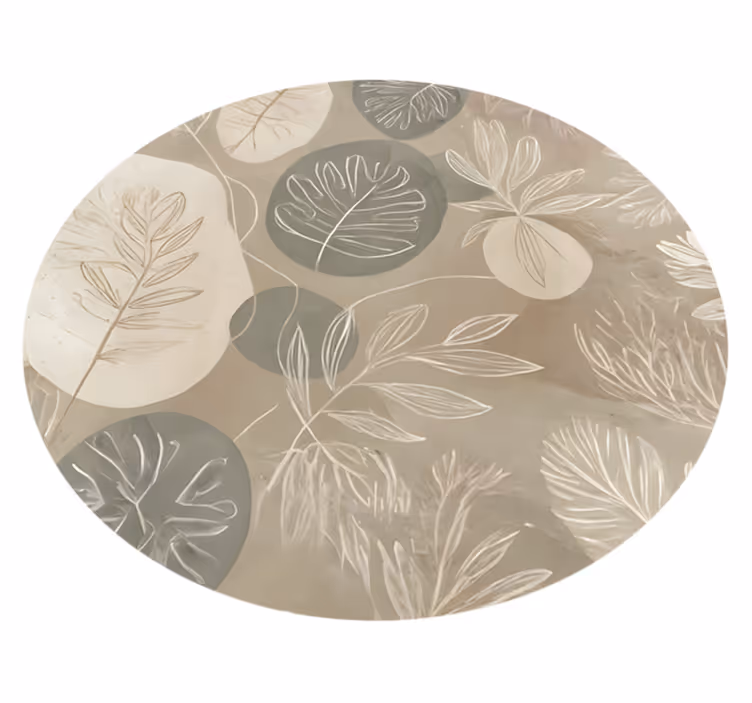 Tapis vinyle salle a manger résumé botanique neutre - TenStickers