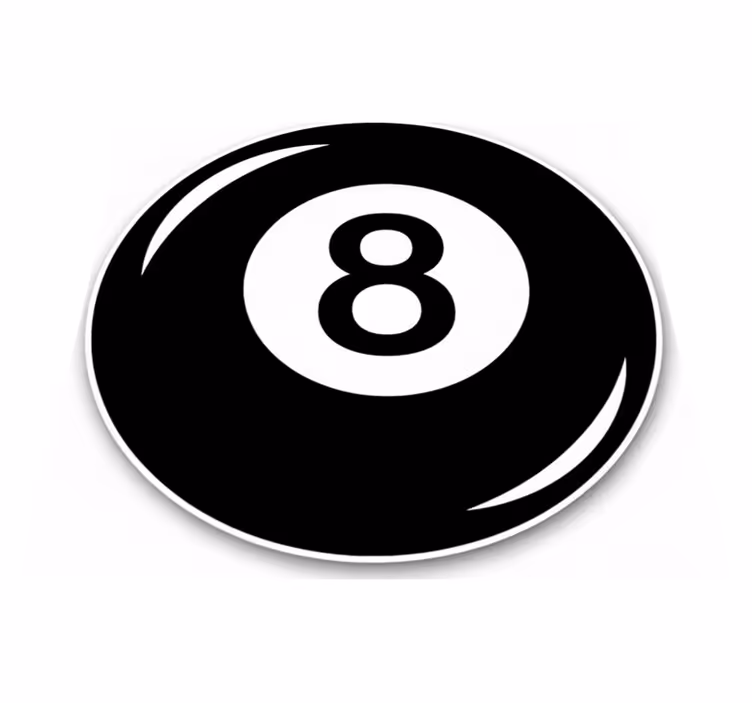 Tapis vinyle rond boule de billard numéro 8 - TenStickers