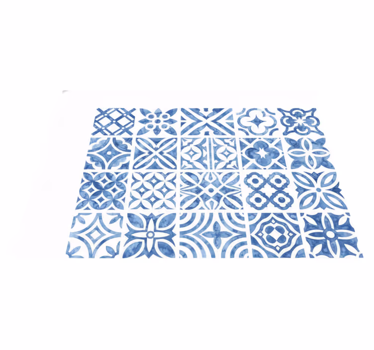 Tapis vinyle carreaux de ciment style portugais - TenStickers