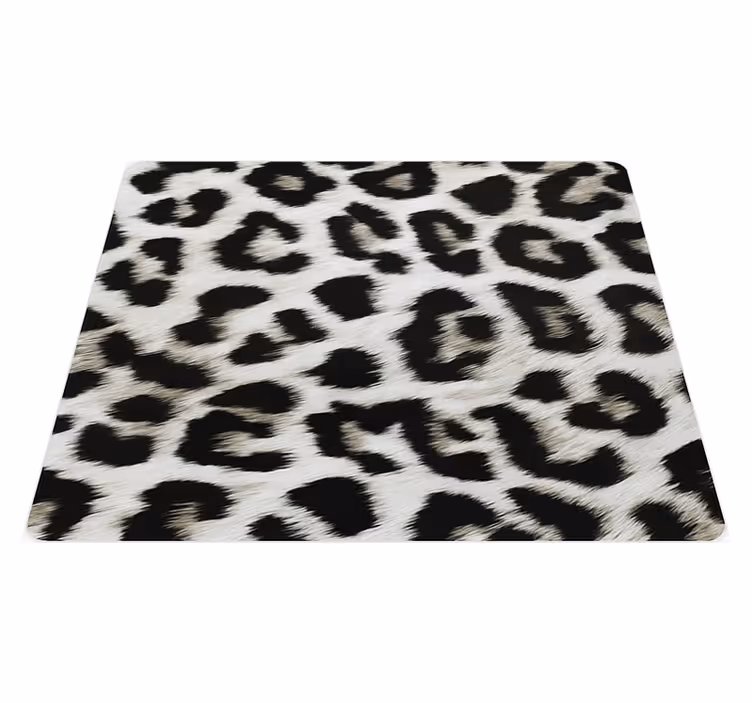 Tapis vinyle animal imprimé léopard blanc - TenStickers
