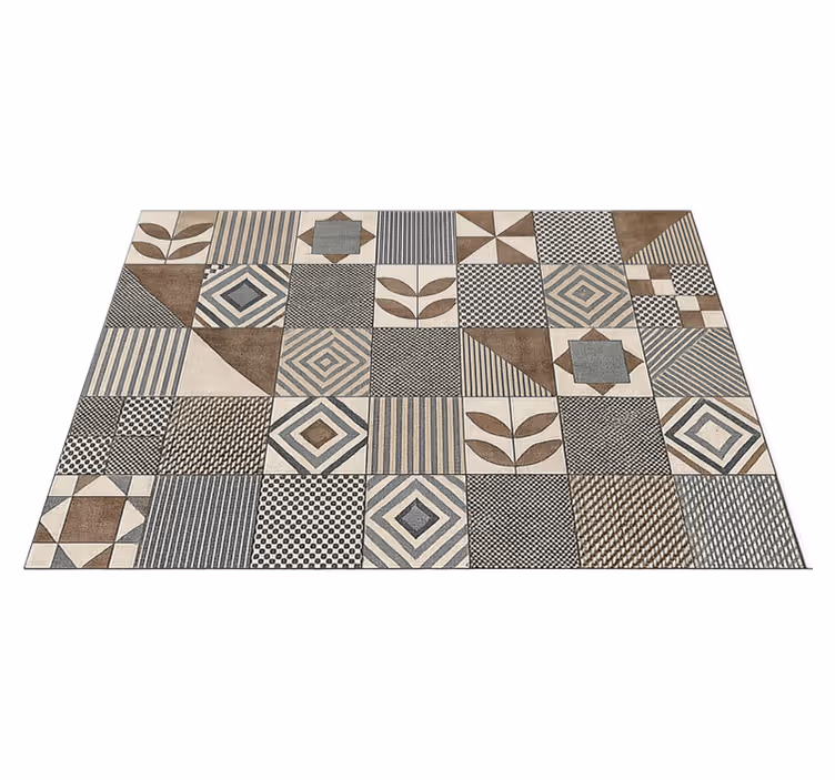 Tapis vinyle cuisine motifs géométriques abstraits - TenStickers