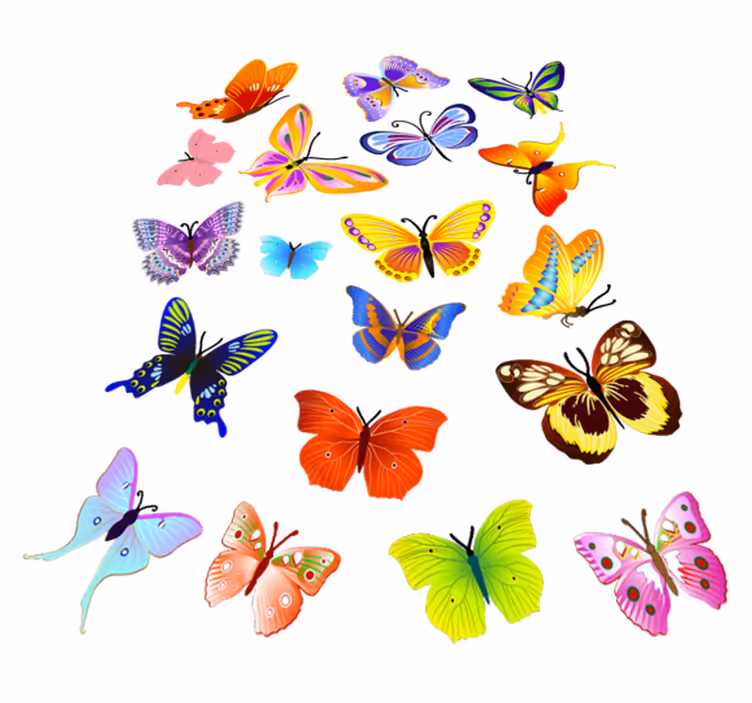 Tapis vinyle animal papillons volants multicolores - TenStickers