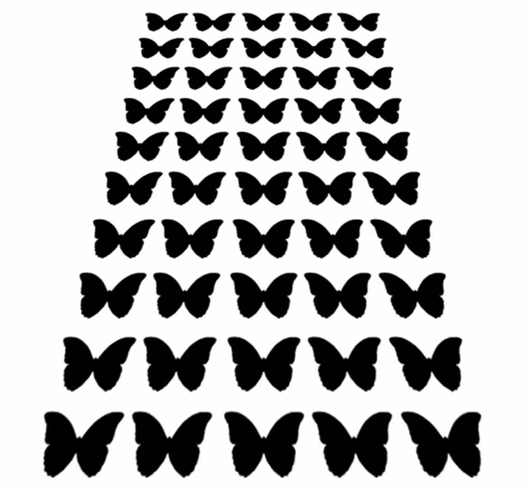 Tapis vinyle animal papillons noirs volants - TenStickers