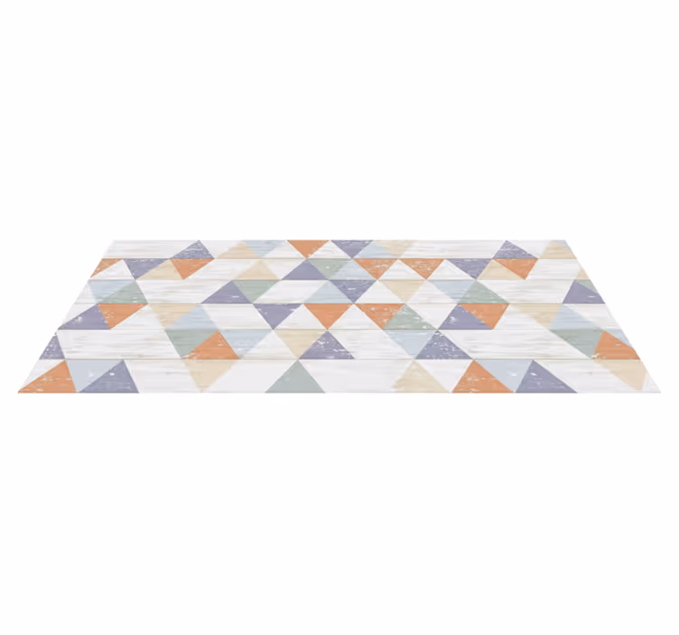 Tapis vinyle cuisine triangles en bois pastel - TenStickers