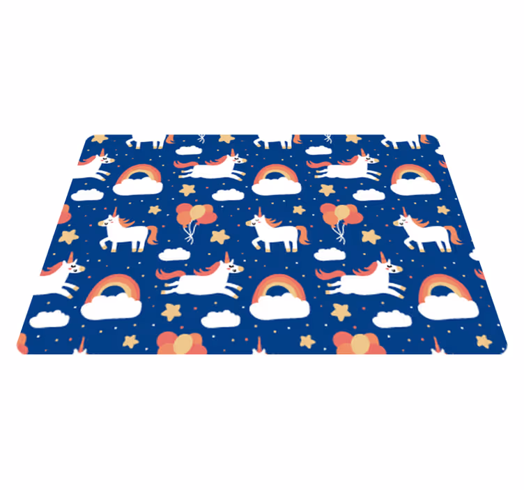 Tapis vinyle animal licornes blanches pour enfants - TenStickers