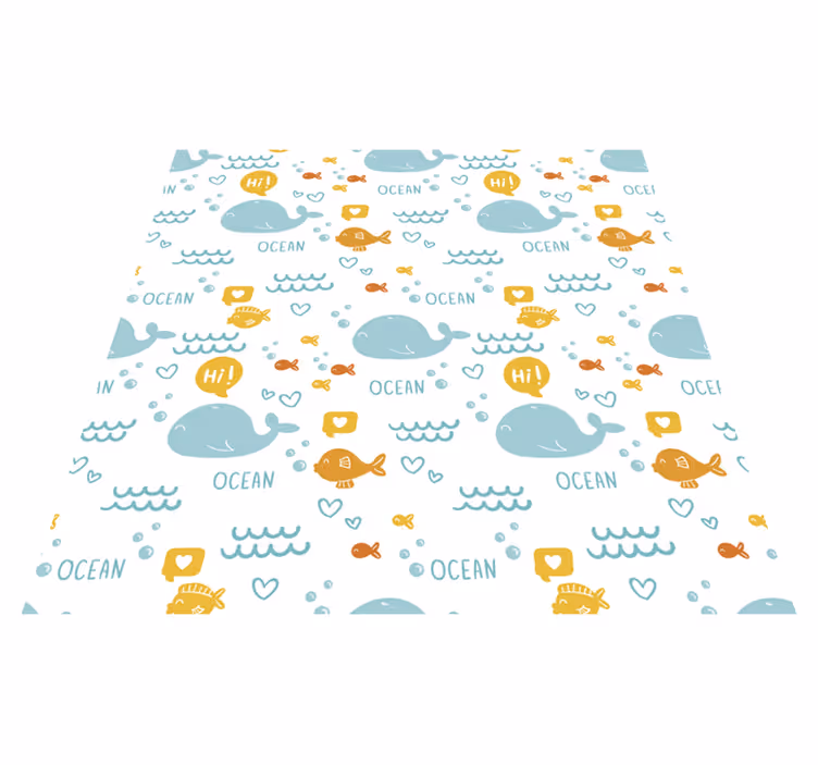 Tapis vinyle animal mobilier océan coloré et joyeux - TenStickers