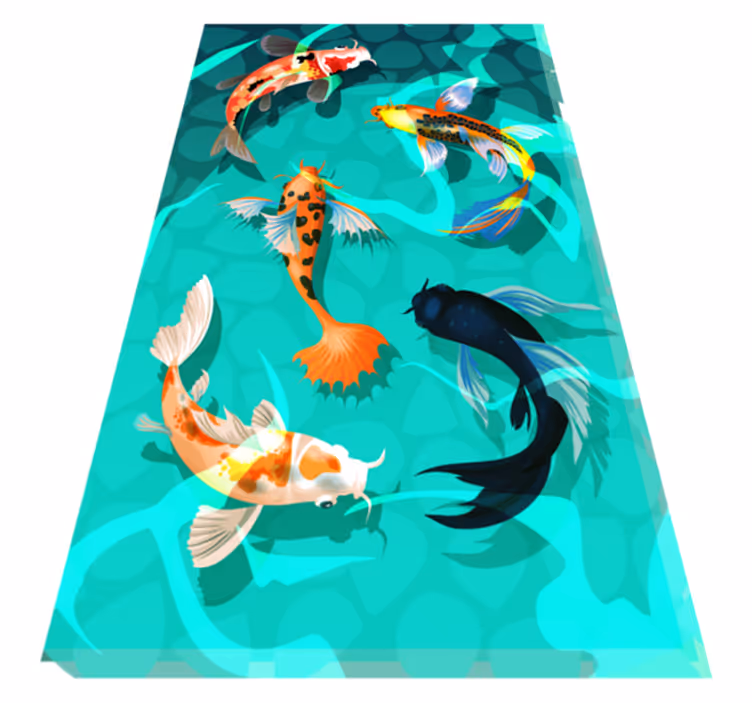 Tapis vinyle animal douche de koi - TenStickers