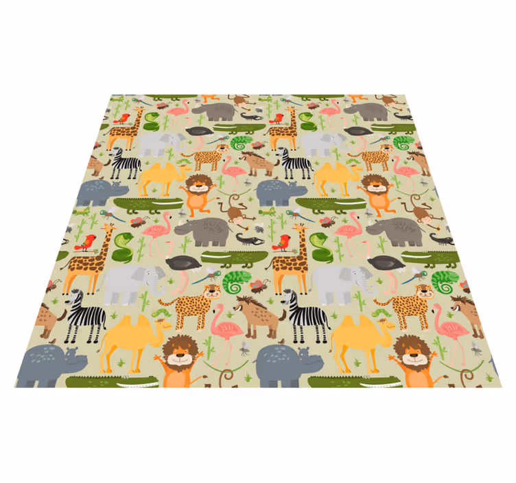 Tapis vinyle animal design animaux de la jungle - TenStickers
