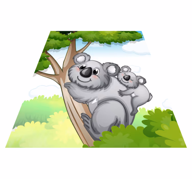 Tapis vinyle animal maman et bébé koala - TenStickers