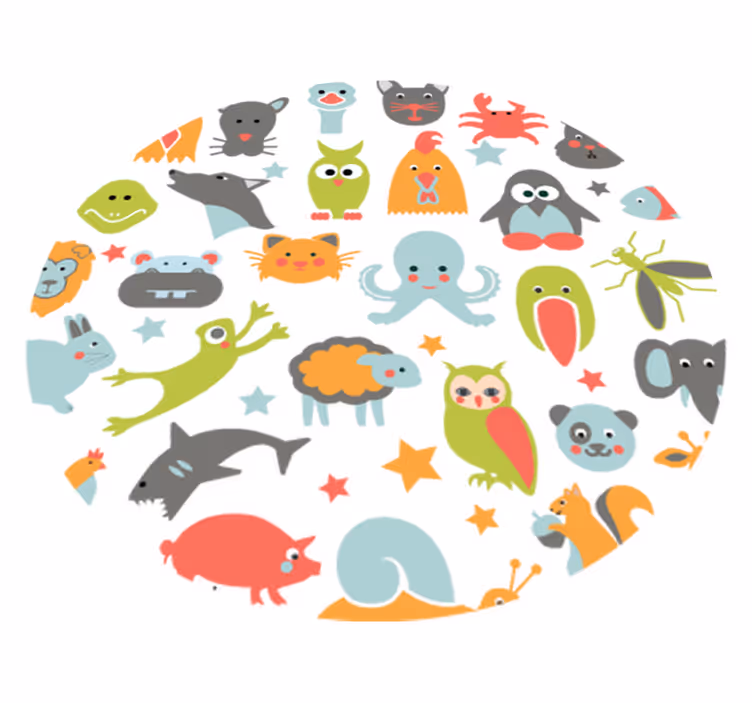 Tapis vinyle animal en cercle - TenStickers