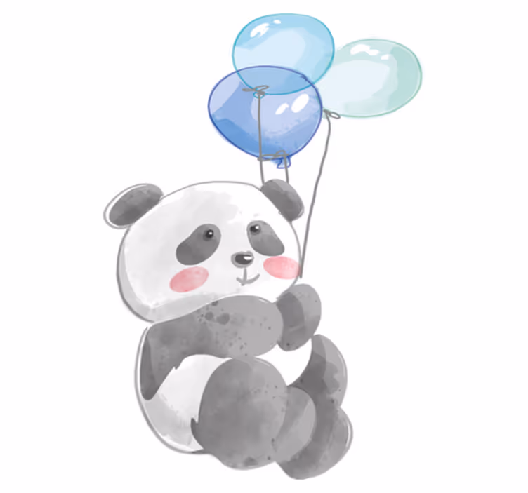 Tapis vinyle animal bébé avec trois ballons - TenStickers