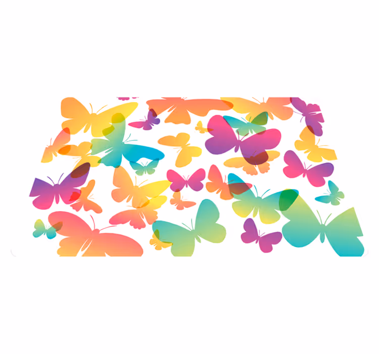 Tapis vinyle animal papillons en dégradé - TenStickers