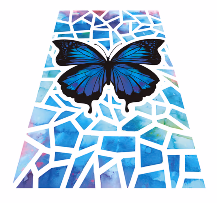 Tapis vinyle animal motif papillons tendance - TenStickers