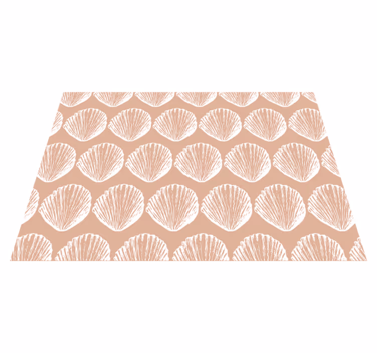 Tapis vinyle animal motif coquillages rétro beige - TenStickers