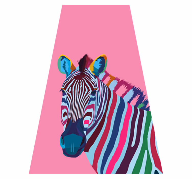 Tapis vinyle animal zebra pop art iphone - TenStickers