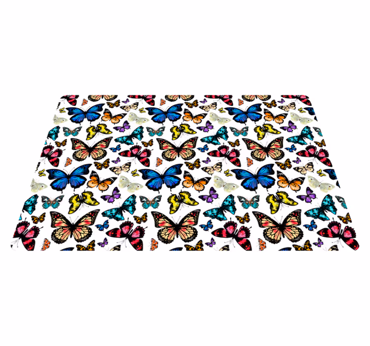 Tapis vinyle animal papillons magnifiques et colorés - TenStickers