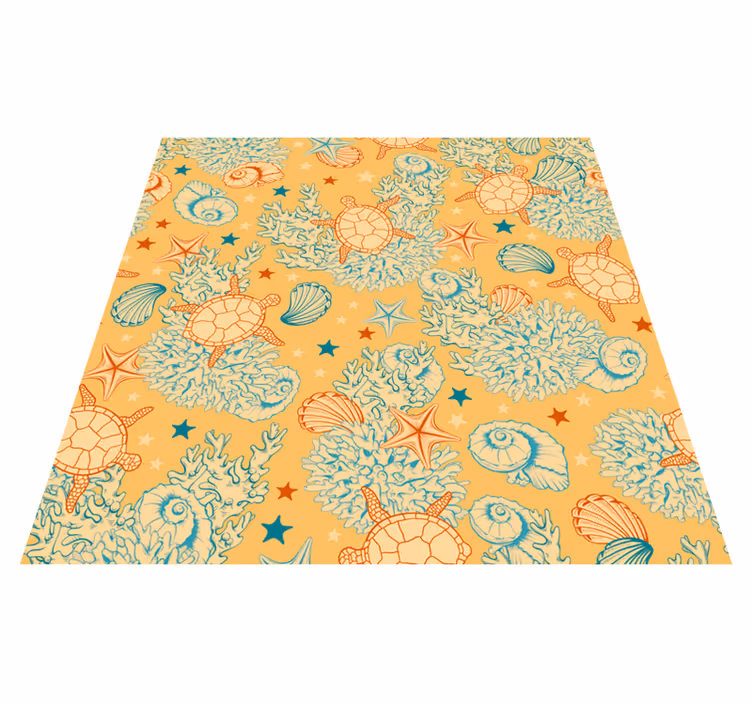 Tapis vinyle animal vie marine couleurs douces - TenStickers