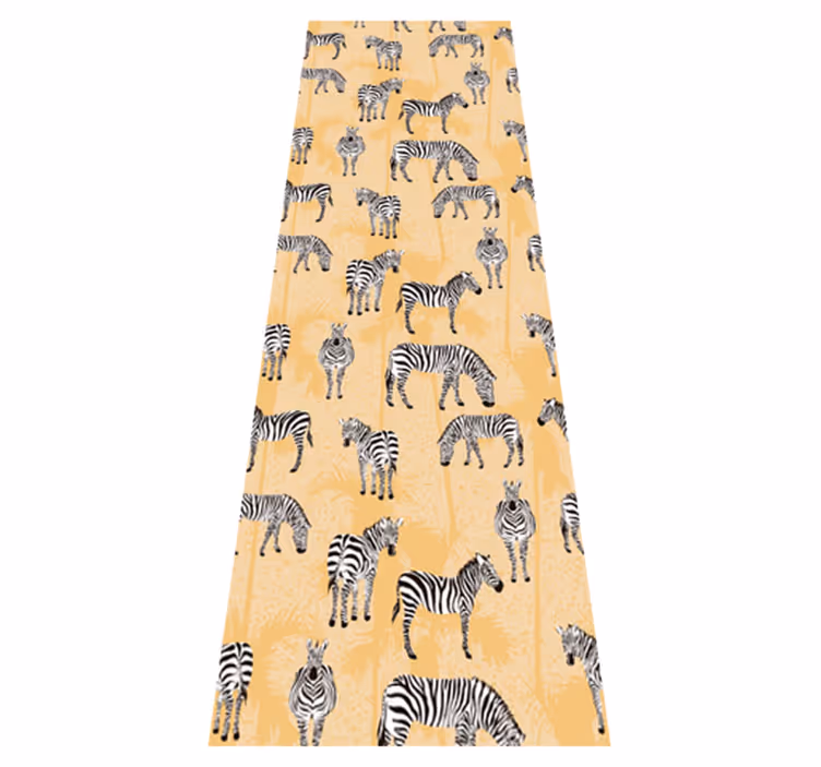 Tapis vinyle animal zèbre et palmiers - TenStickers