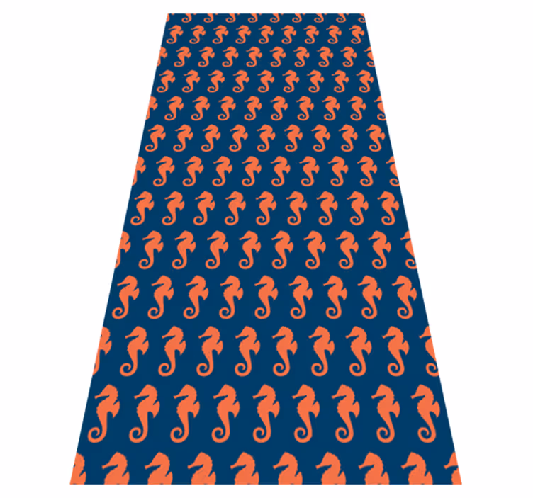 Tapis vinyle animal motif hippocampe orange - TenStickers
