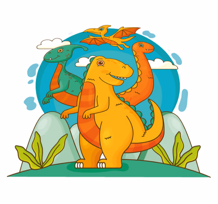 Tapis vinyle animal dinosaures dans la jungle - TenStickers