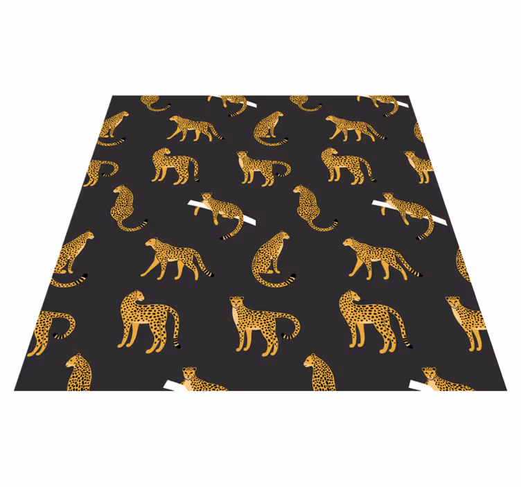 Tapis vinyle animal léopards sur fond sombre - TenStickers