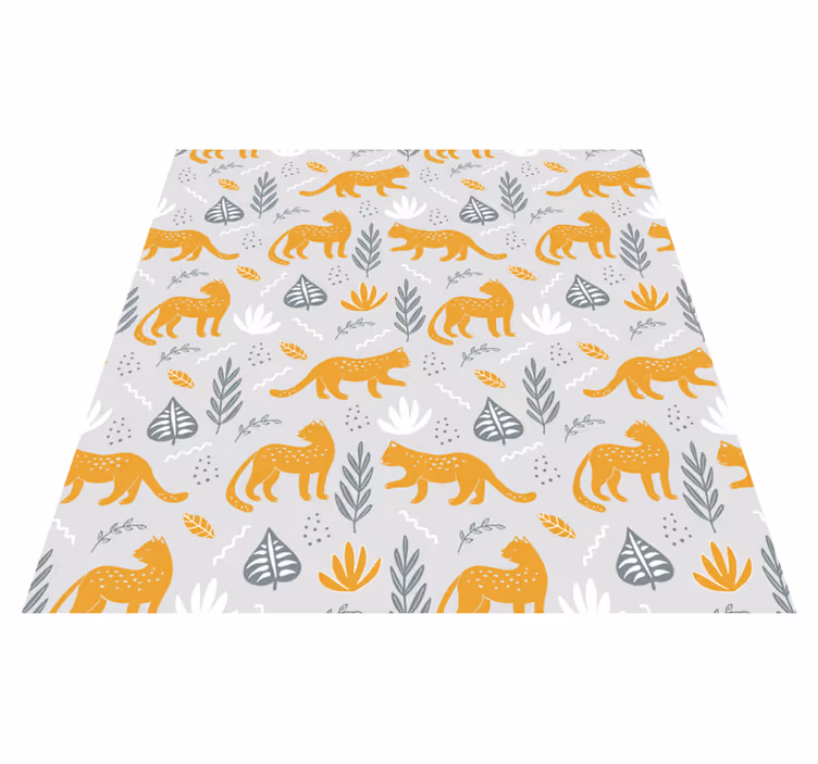 Tapis vinyle animal motif léopard sur fond clair - TenStickers
