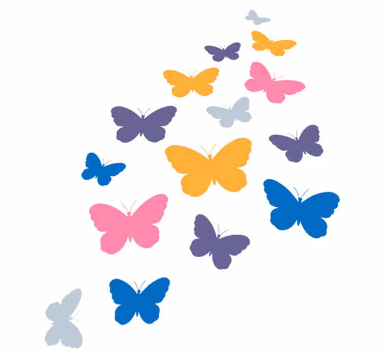 Tapis vinyle animal papillons multicolores en vol - TenStickers