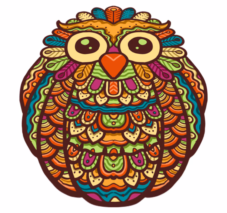 Tapis vinyle animal hibou coloré - TenStickers