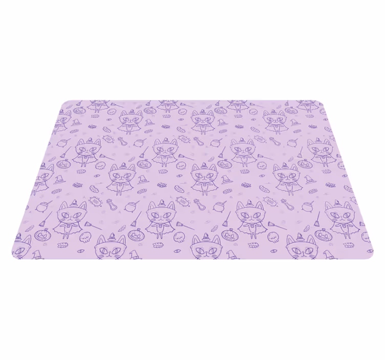Tapis vinyle animal chat sorcière dessin animé - TenStickers
