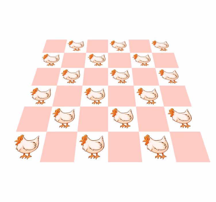 Tapis vinyle animal carrés roses avec coqs - TenStickers