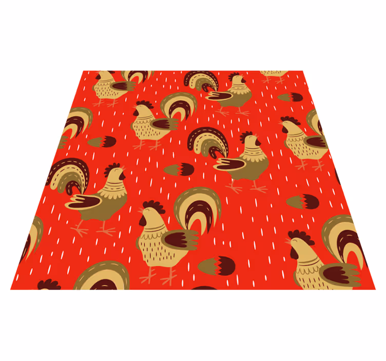 Tapis vinyle animal motif coq chinois - TenStickers