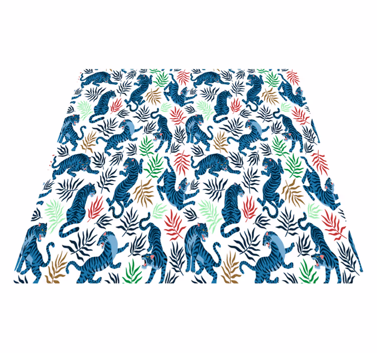 Tapis vinyle animal léopards colorés et dangereux - TenStickers