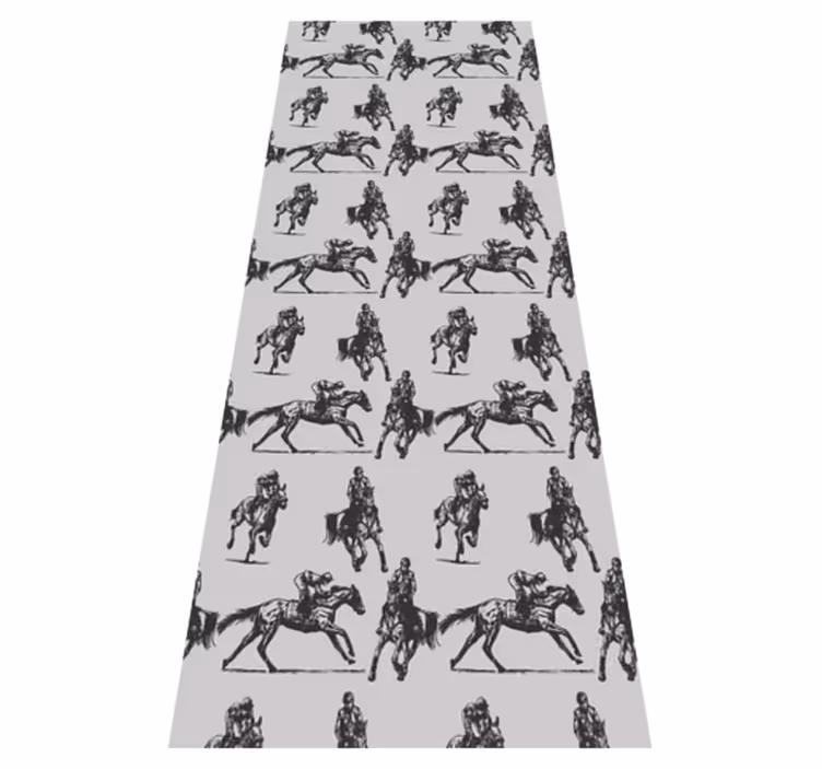 Tapis vinyle animal chevaux gris en différentes positions - TenStickers