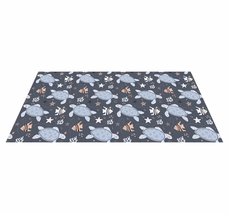 Tapis vinyle animal motif tortue fantaisiste - TenStickers