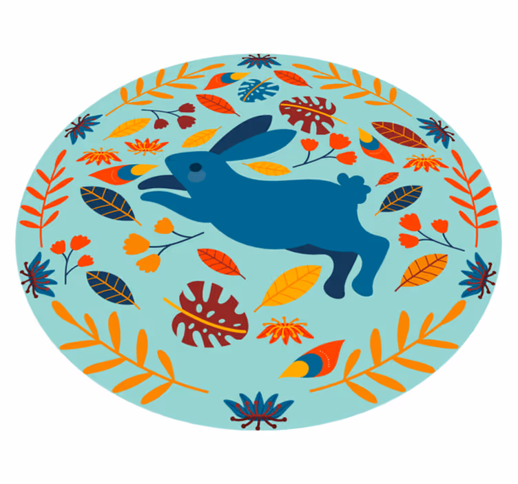 Tapis vinyle animal illustration de lapin ludique - TenStickers