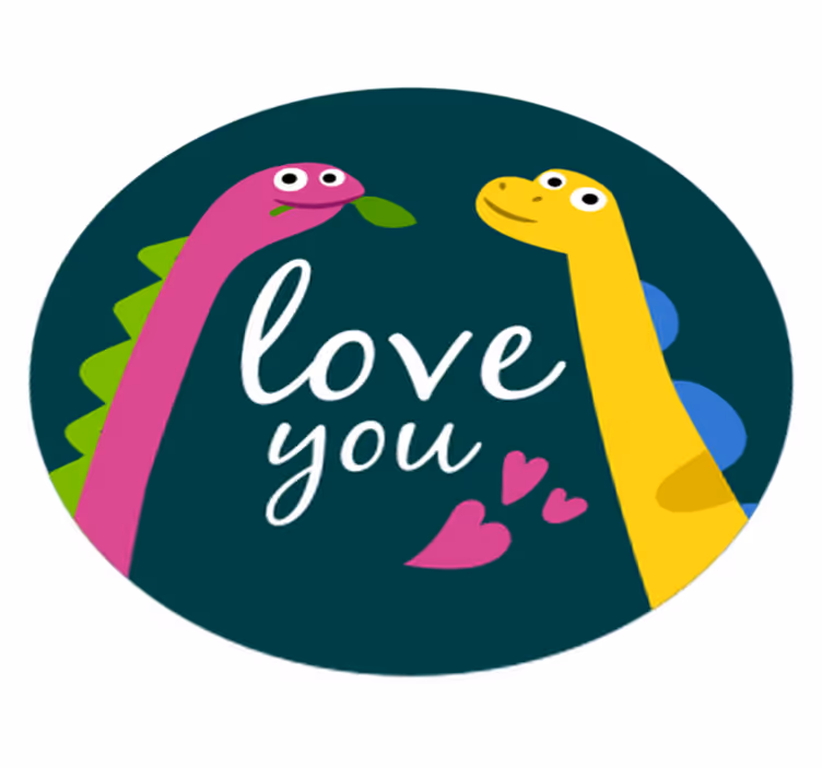 Tapis vinyle animal amour de dinosaures mignons - TenStickers