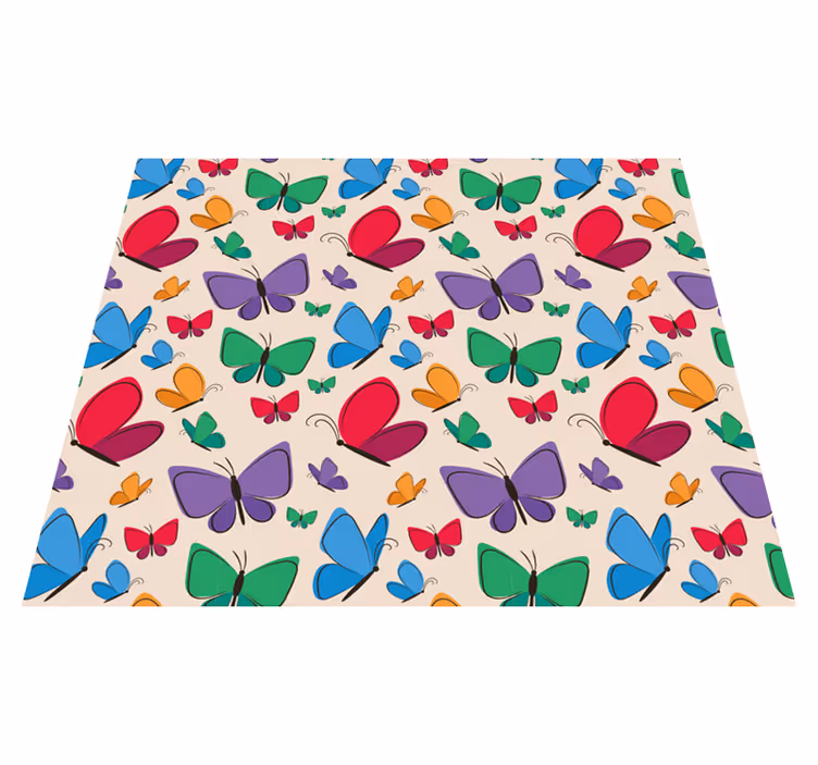 Tapis vinyle animal éléments papillon animés - TenStickers