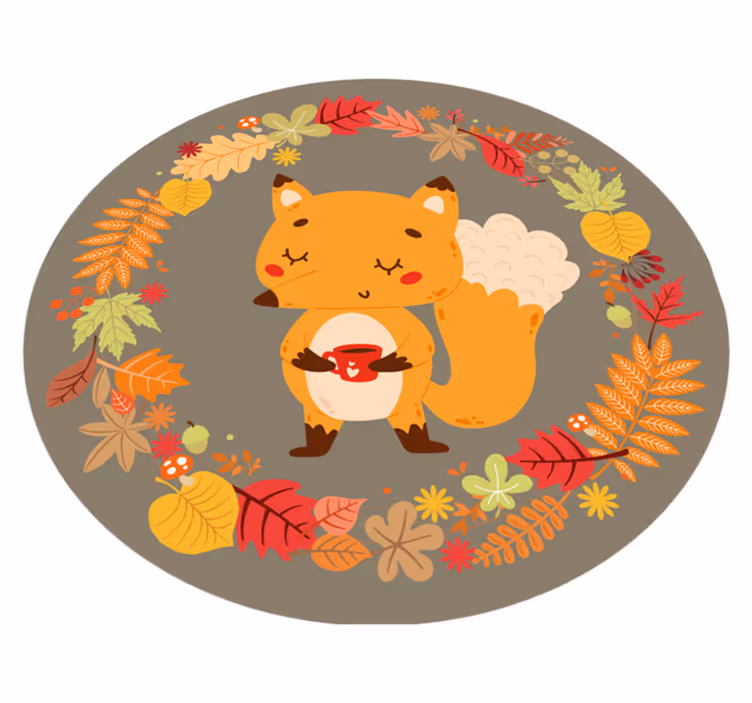 Tapis vinyle animal sculpture de renard charmant - TenStickers
