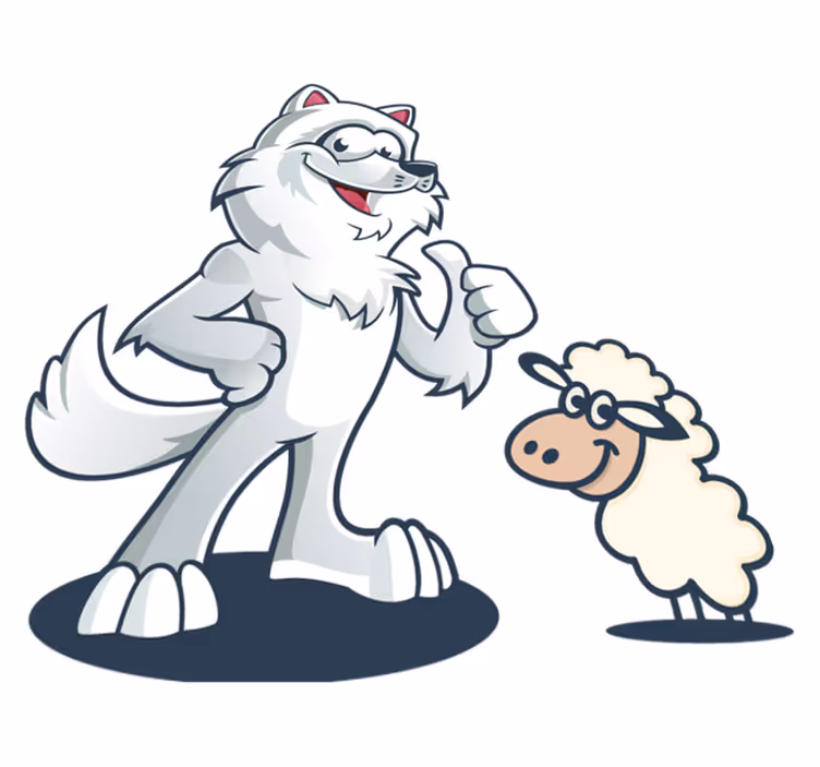 Tapis vinyle animal loup joyeux - TenStickers