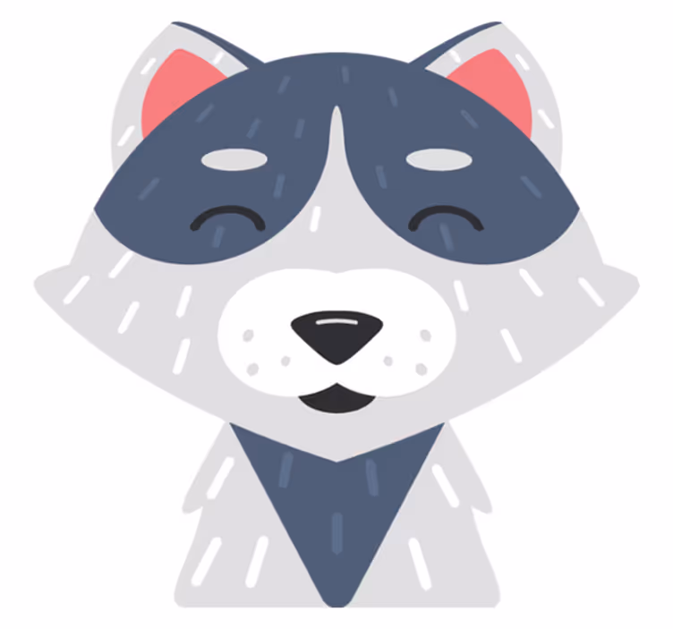 Tapis vinyle animal visage d'animal joyeux - TenStickers