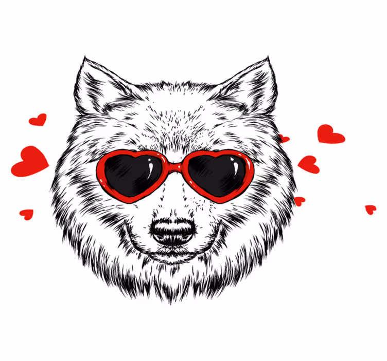 Tapis vinyle animal Écusson de loup amusant - TenStickers