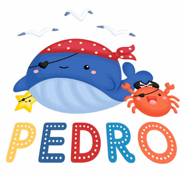 Tapis vinyle animal baleine pirate mignonne - TenStickers