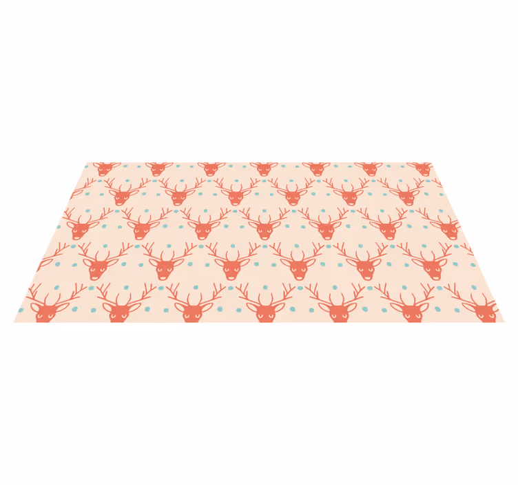 Tapis vinyle animal créatures à cornes rouges - TenStickers