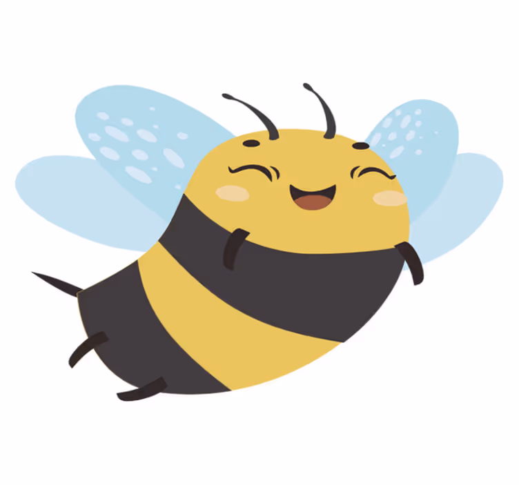 Tapis vinyle animal abeille volante joyeuse - TenStickers